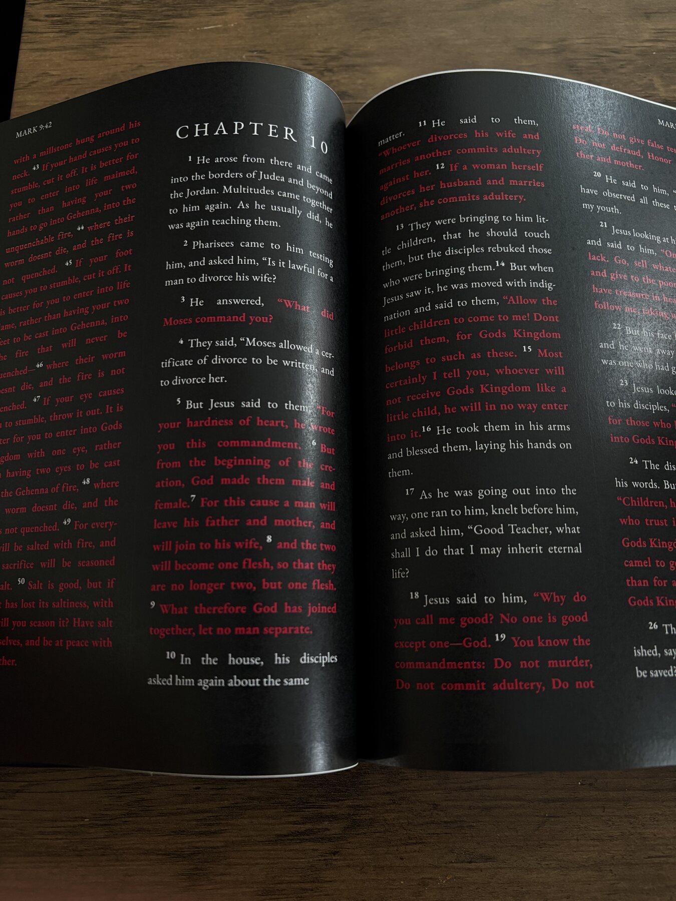 Actual Premium Black Bible order with black pages and white scripture